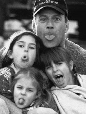 Bruce with his three daughters. Source: Instagram