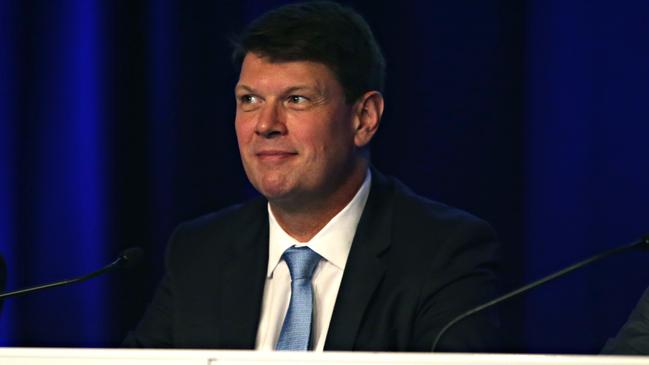 AGL Energy CEO Brett Redman at yesterday’s annual general meeting in Sydney. Picture: Adam Yip