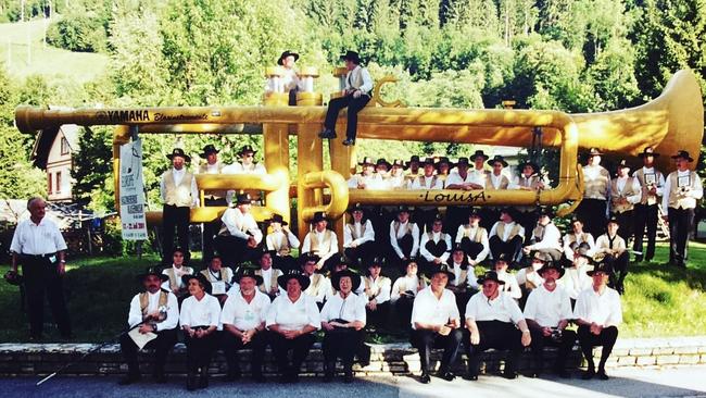 The Derwent Valley Concert Band in Europe, in 2001. Picture: Graeme L Johnson