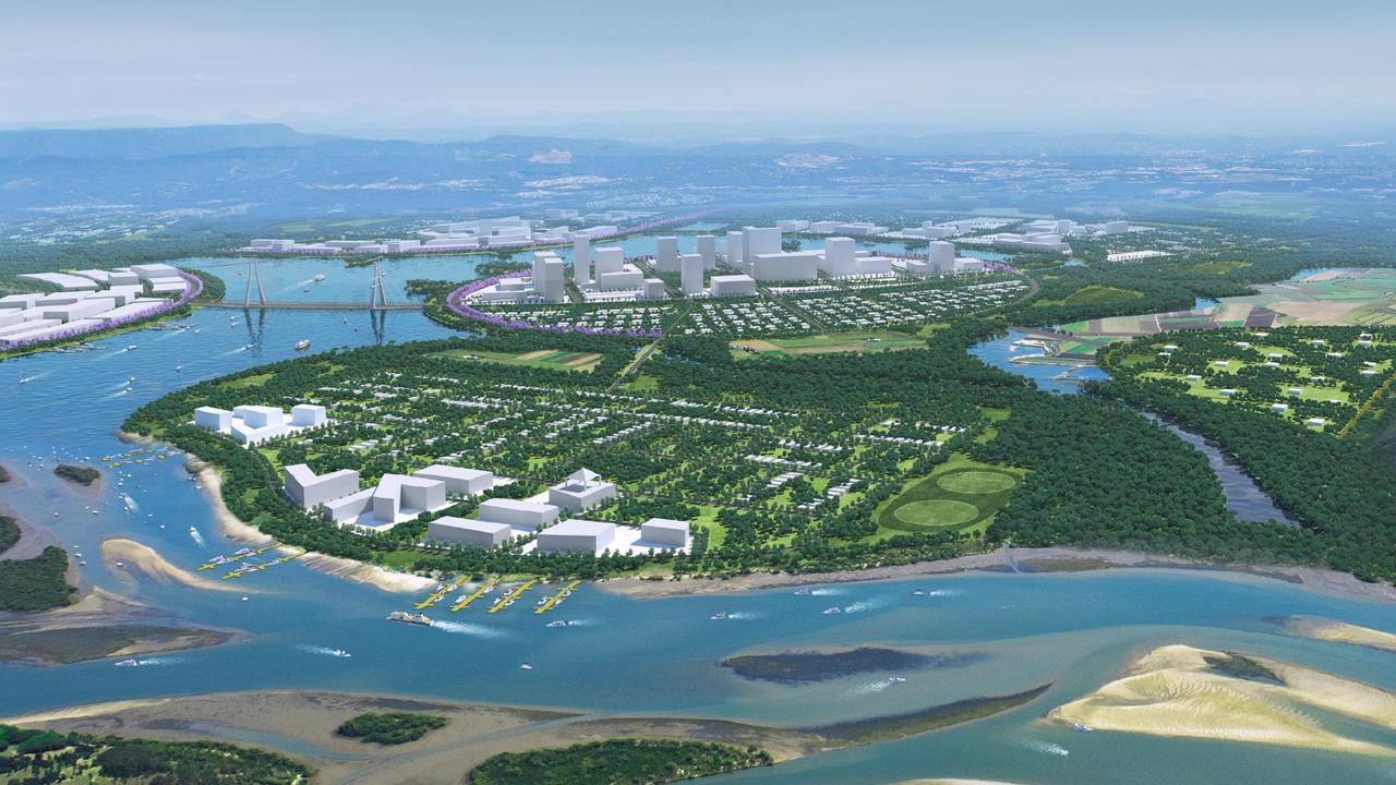 Artist impression of the proposed Pacific City development in the Norwell Valley on the Gold Coast. Picture: Supplied.