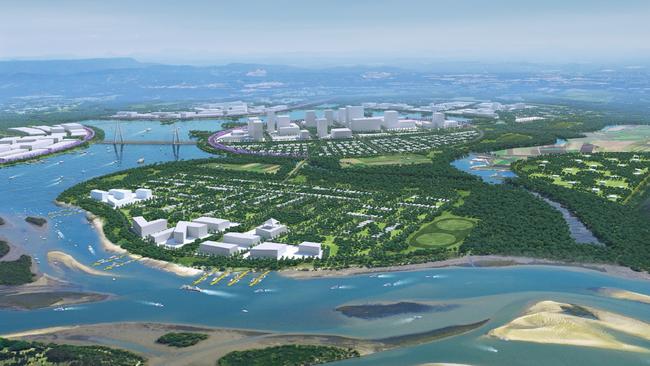 Artist impression of the proposed Pacific City development in the Norwell Valley on the Gold Coast. Picture: Supplied.