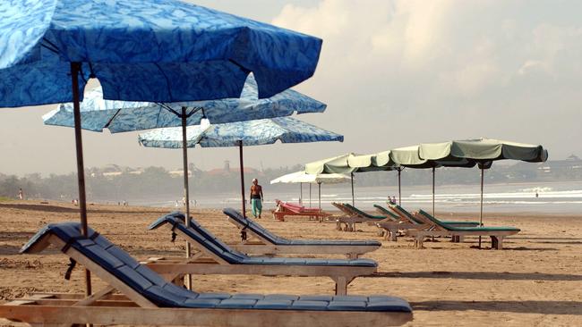 Bali was a magnet for tourists, but Kuta Beach is now devoid.