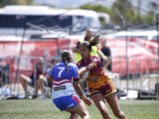 Koori Knockout - Day 4 Girls 15s GF Newcastle Yowies v Central West Maliyan Monday, 7 October 2024 Hereford St, Bathurst NSW 2795, Australia, Picture Warren Gannon Photography