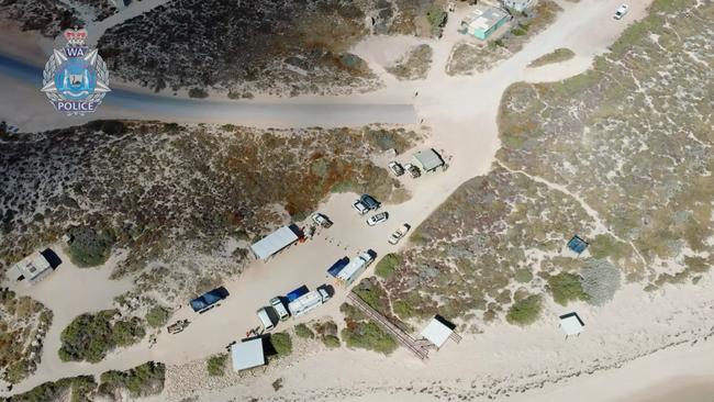 Aerial footage of the campsite Cleo Smith disappeared from Saturday morning. Picture: WA Police