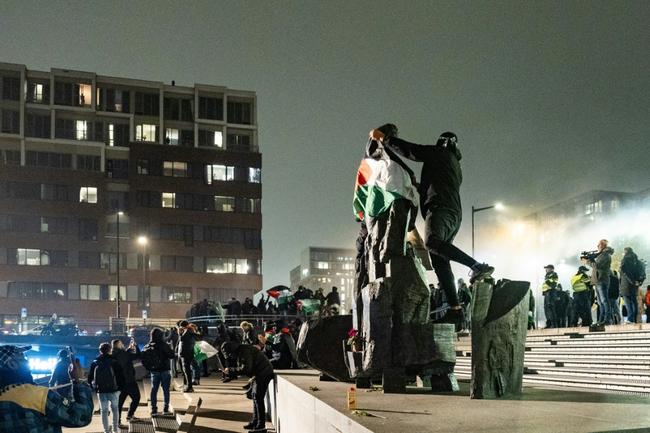 The violence flared after the game between Maccabi Tel-Aviv and Amsterdam-based team Ajax