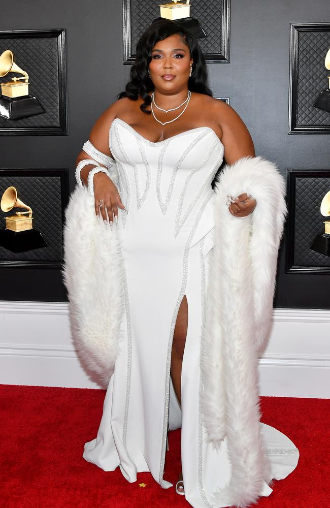 Fresh photos, with the bomb lighting! Lizzo at the Grammys. Picture: AFP