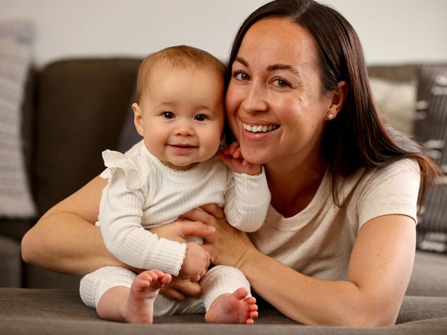 Winner of The Advertiser’s cutest baby 2023 competition Isabella with her mum Chantelle Wannan. Picture: NCA NewsWire / Kelly Barnes