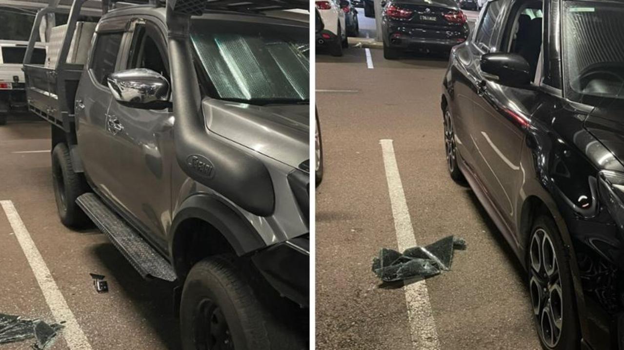 Cars parked at Townsville airport smashed overnight