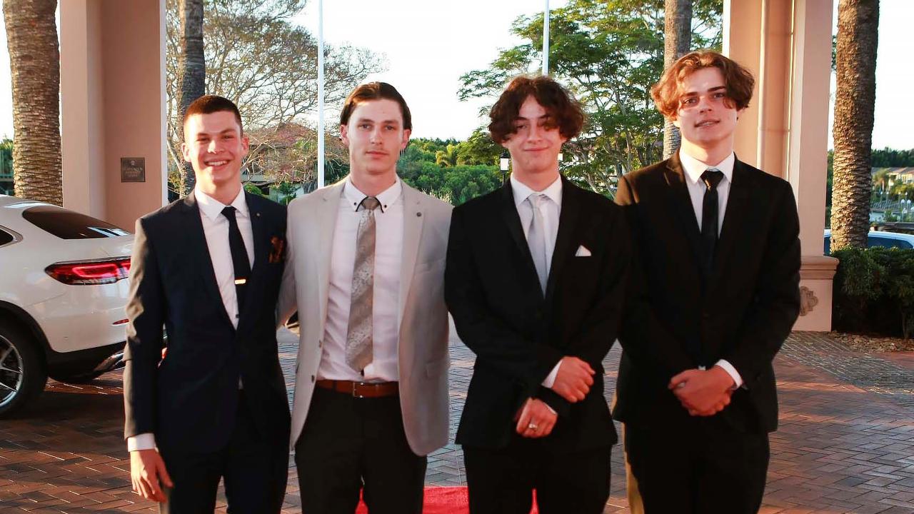 17th October 2020, Riley Comport, Max Matthews, Elijah Thompson, Noah Thomas from Rivermount College attend their year 12 formal at Links hope Island Photo Paul Stevens SMP Images