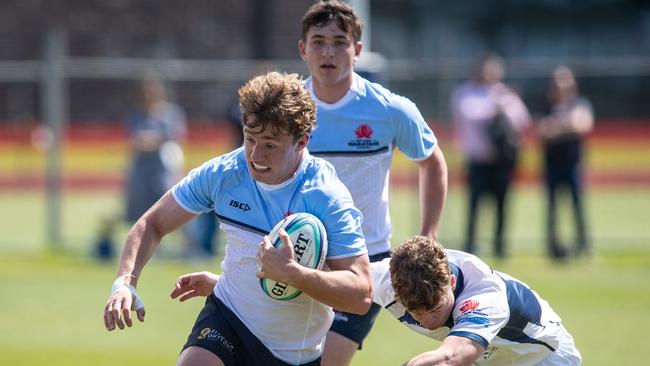 Oscar Jorgensen playing in an under 18s tournament at the NSW Waratahs grounds.