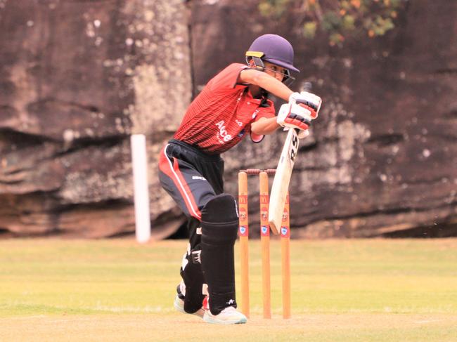 Naman Batish enjoys playing his shots. Picture: UTS North Sydney CC