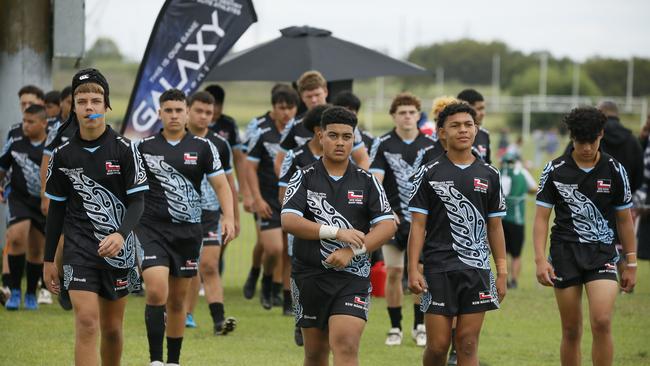 Young players take the field at the Pasifika Youth Cup rugby event in Sydney.