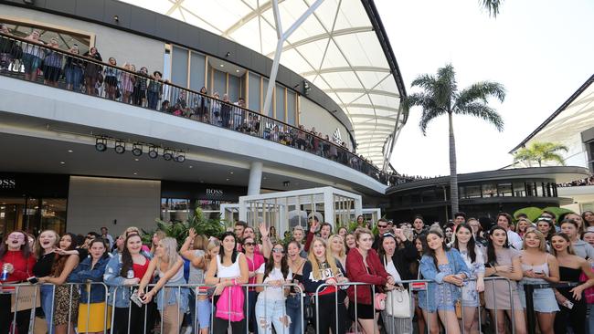 Beauty influencer Jeffree Star drew shoppers attention at Pacific Fair today. Thousands of fans turned out for the meet and greet. Picture Glenn Hampson