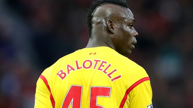 MANCHESTER, ENGLAND - DECEMBER 14: Mario Balotelli of Liverpool looks on during the Barclays Premier League match between Manchester United and Liverpool at Old Trafford on December 14, 2014 in Manchester, England. (Photo by Alex Livesey/Getty Images)