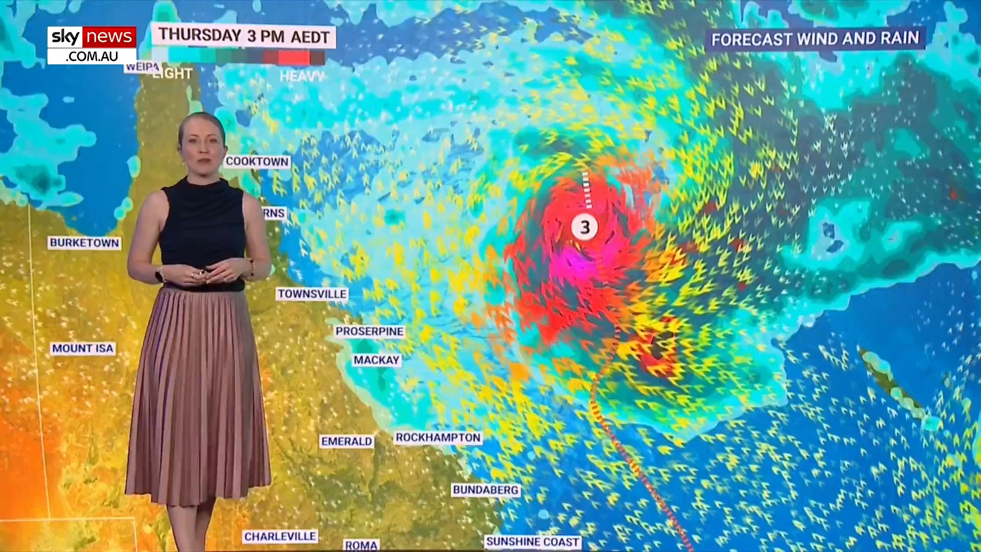 Tropical Cyclone Alfred strengthens to category three system