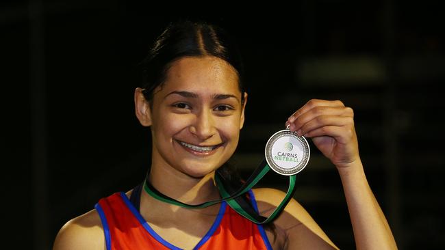 Sharks’ Michaela Kadlecek was awarded Most Valuable Player in the Cairns Netball grand final last year. This year she’s playing AFL. PICTURE: BRENDAN RADKE