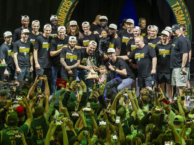 Tasmania JackJumpers Fans at MyState Arena. Picture: Caroline Tan