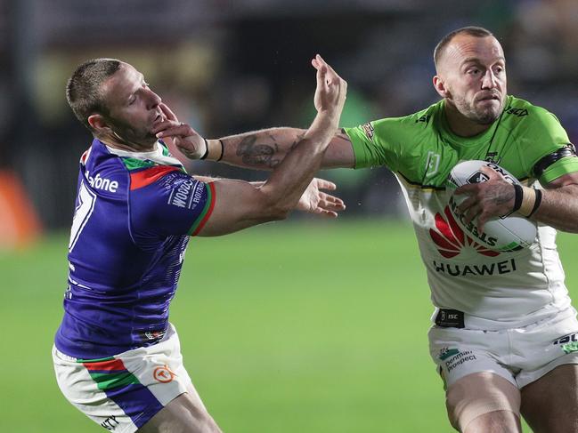 Josh Hodgson of the Raiders during the Round 20, NRL match between the New Zealand Warriors and the Canberra Raiders at Mt Smart Stadium in Auckland, New Zealand, Friday, August 2, 2019. (AAP Image/David Rowland) NO ARCHIVING, EDITORIAL USE ONLY