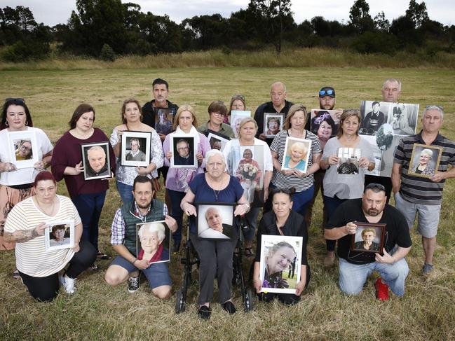 Families who lost loved ones in the Epping Gardens outbreak. Picture: David Caird