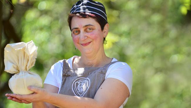 Marie Vassallo with one of her puddings. Picture: Nicki Connolly