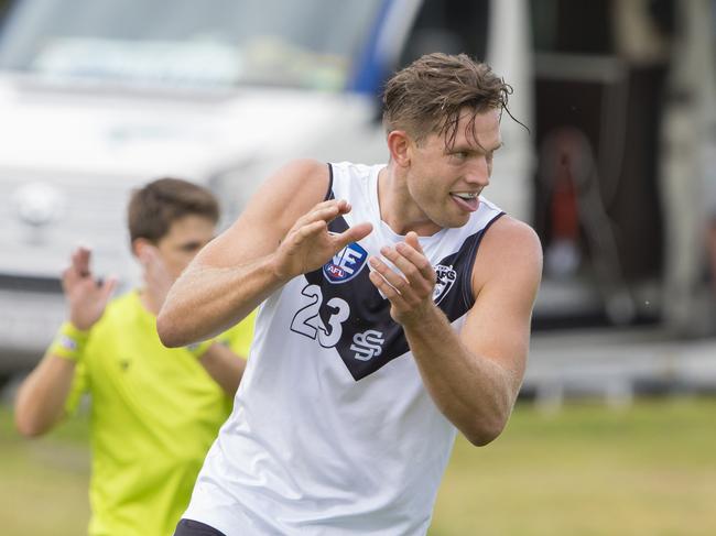 Southport Sharks ruckman Jed Turner. Picture: TJ Yelds/NEAFL.