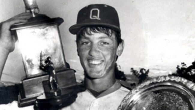 David Nilsson displays his rookie of the year award trophy and the prestigions Helms award for the most valuable player in the Claxton shield in 1987.