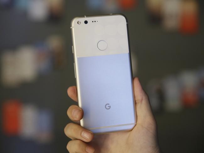 The new Google Pixel phone is displayed following a product event, Tuesday, Oct. 4, 2016, in San Francisco. Google launched an aggressive challenge to Apple and Samsung introducing its own new line of smartphones called Pixel, which are designed to showcase a digital helper the company calls "Google Assistant." The new phones represent a big, new push by Google to sell its own consumer devices, instead of largely just supplying software for other manufacturers. (AP Photo/Eric Risberg)