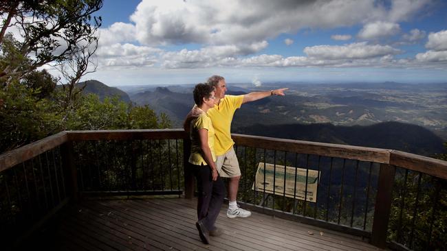 Bush walkers treated to breath taking views at The Best of All Lookout at Springbrook. Photo: Luke Marsden.