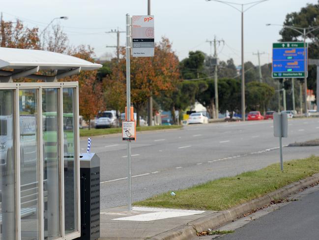 The scene after a fatal hit and run last night on Princes Highway Noble Park. Picture: Andrew Henshaw