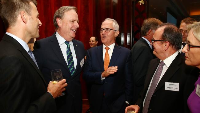 Ziggy Switkowski, right, with Peter Costello and Malcolm Turnbull in 2016. Picture: Aaron Francis