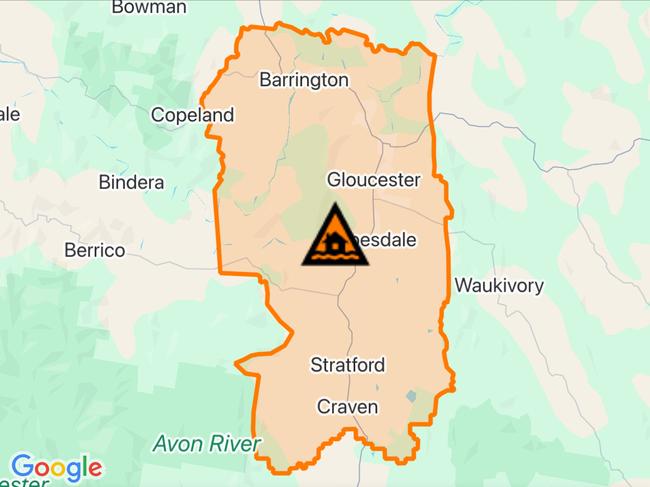 NSW floods: Suburbs at risk. Picture: Hazards Near Me NSW