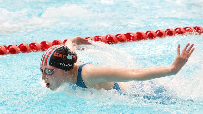 Meg Wood in action during the 100m butterfly at Marion. Picture: Sarah Reed