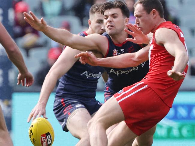 Will Combe kicks during the 2022 SANFL grand final. Picture: David Mariuz