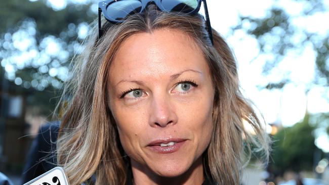 Bianca Rinehart leaving the Federal Court in 2015 with her legal team.