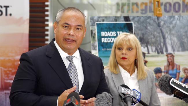 Gold Coast Mayor Tom Tate with deputy mayor Donna Gates. Picture: Tertius Pickard