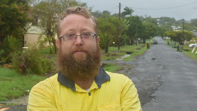 Tristan Jones says he will not be staying in Lismore and will try and move up the hill after the second major flood in five weeks Picture: Nicholas Rupolo.