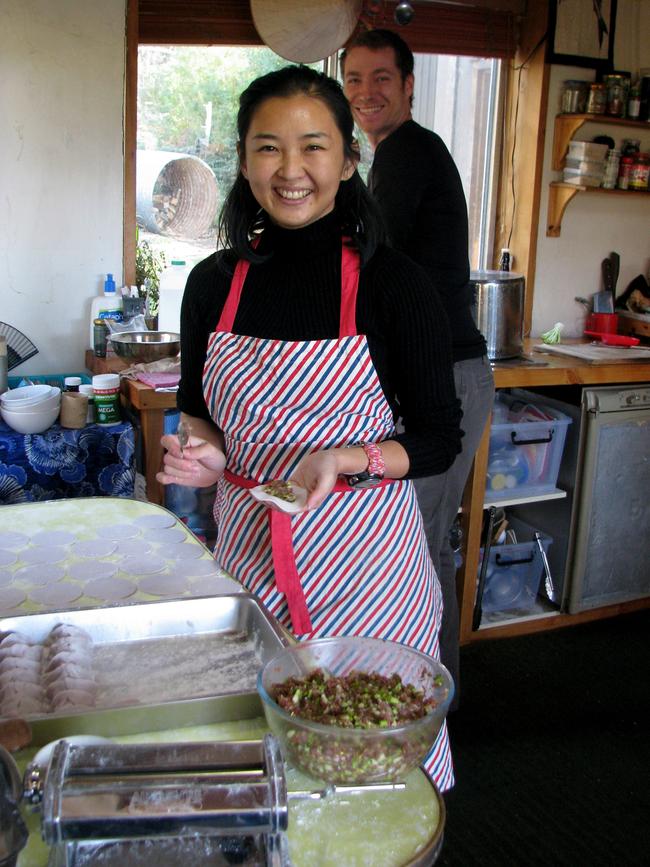 Tang-Ya Yang and Sam Gardener in their kitchen. Picture: ELAINE REEVES