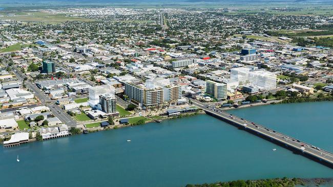 Aerial views of ReNew Mackay's riverfront development which incorporates plans for an administrative hub that could become the home of the Mackay RSL sub-branch. Picture: ReNew Mackay