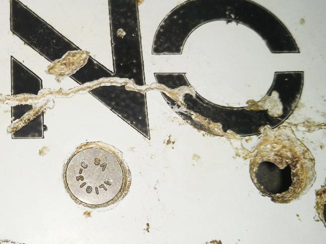 Mr Gibson’s ‘NO STEP’ piece (pictured) also has a honeycomb composite