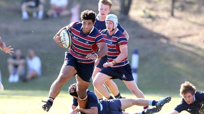 Zane Nonggorr on the charge. Picture: Richard Gosling