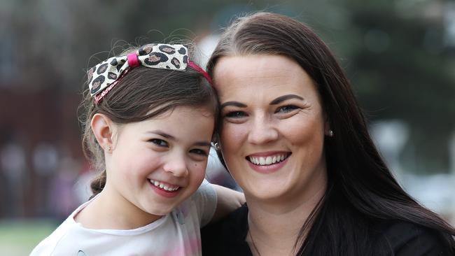 A young Northern Beaches girl helped save her mum's life after she had Ôblacked outÕ from carbon monoxide poisoning caused by a faulty heater. Liliana Taione, 5, of Frenchs Forest dragged her mum Sacha Whitehead out of their home in June this year and alerted the neighbours. Picture: David Swift.