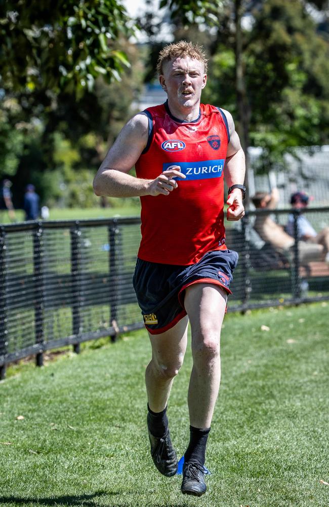 Clayton Oliver training pre-Christmas. Picture: Jake Nowakowski