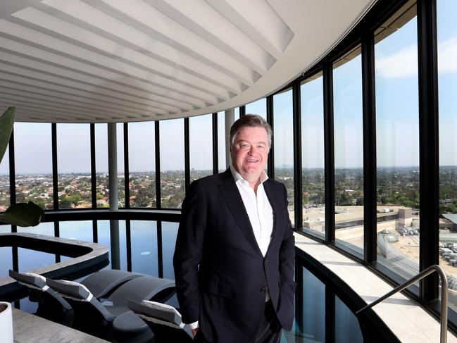 31/10/2019  Vicinity centres CEO Grant Kelley at the pool deck of the new Chadstone hotel at Chadstone shopping centre.Picture: David Geraghty, The Australian.