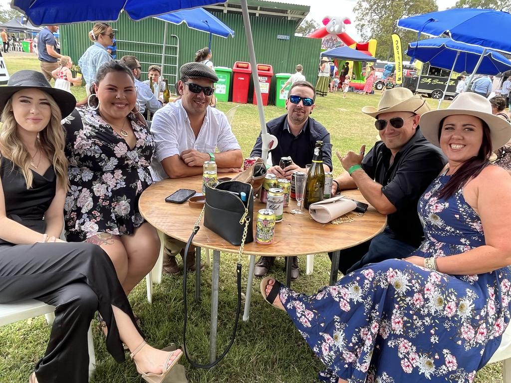 A group having a ball at the Torbanlea Picnic Races.