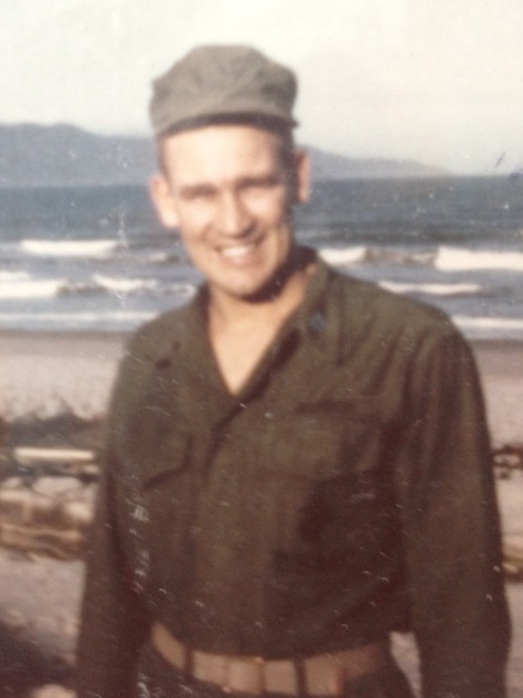 Al Hansen on the beach in Vietnam.