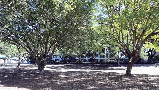 New Farm Park’s off leash area was nearly deserted on Sunday as the death toll of poisoned dogs rises. Picture: AAP/Richard Gosling.