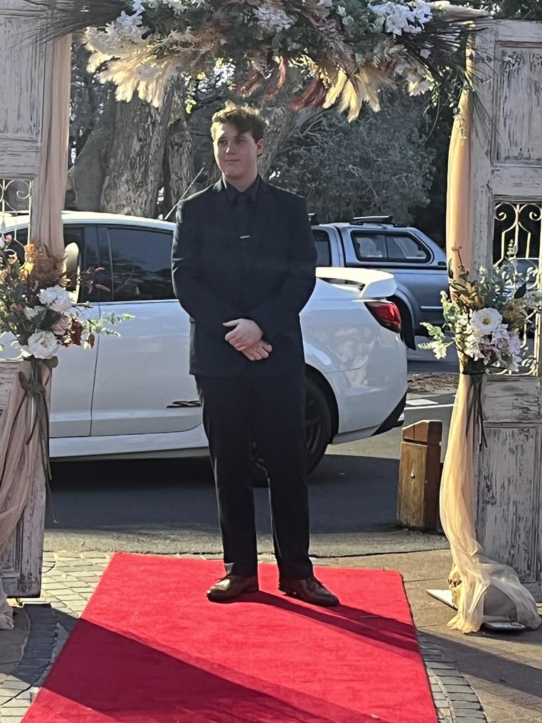 Billy Wyatt-O'Neill arrives at Hervey Bay High School's formal.