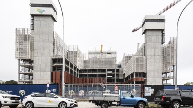 Construction continues on the Integrated Acute Services Building which will service Prince of Wales Hospital. Picture: Monique Harmer