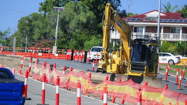 Picture of road works around the Wardoo St/Cotlew St intersection. Picture: Glenn Campbell