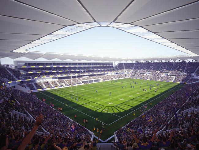 A fan’s perspective artist’s impression of the new Parramatta Stadium.